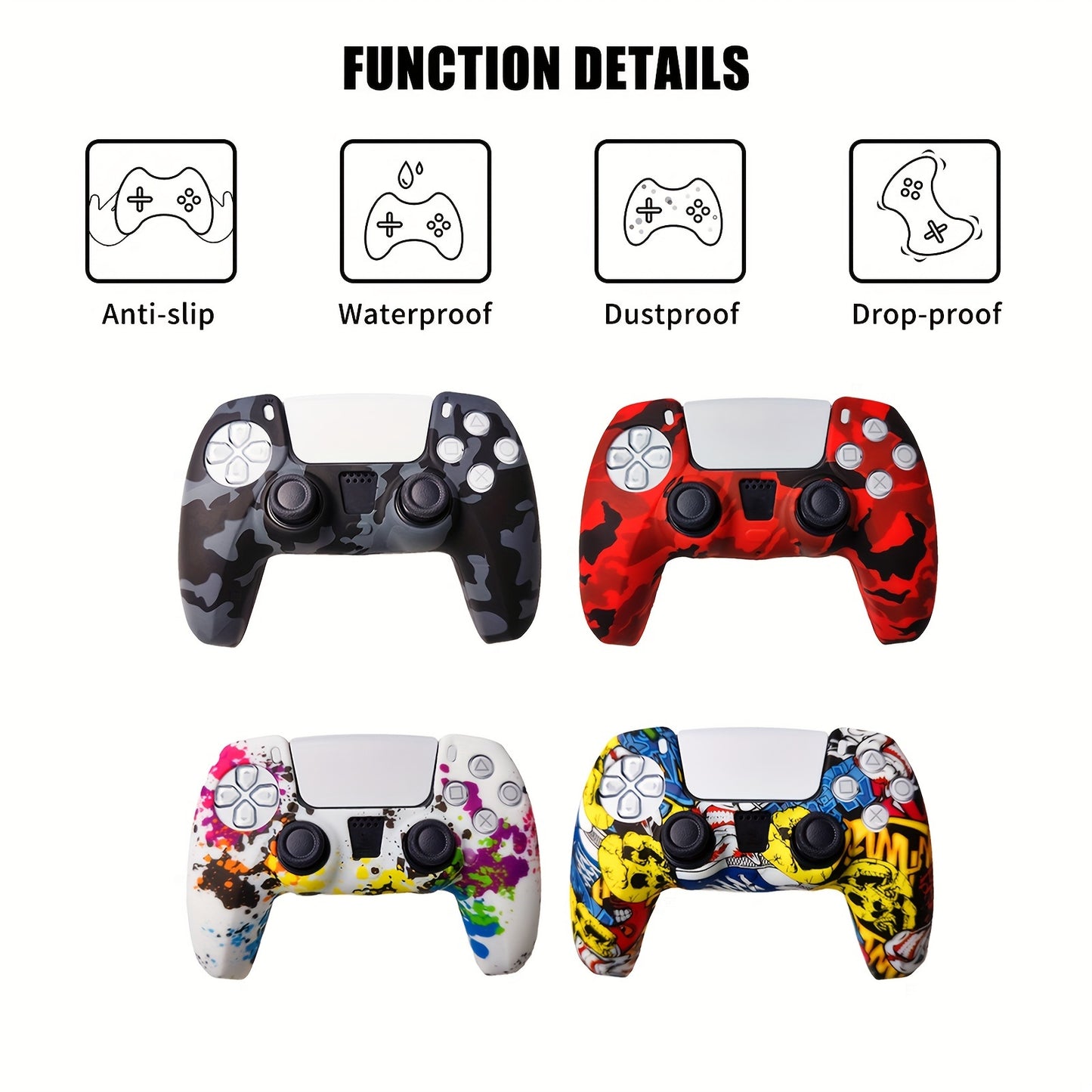 High-Performance Silicone Grip Case for PS5 DualSense – Non-Slip, Sweat-Resistant Precision